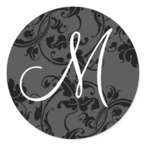 M Monograms Initial Wedding Stickers by MonogramGifts M Monograms Initial Wedding Stickers