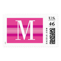 M Red Stripe Monogram Postage