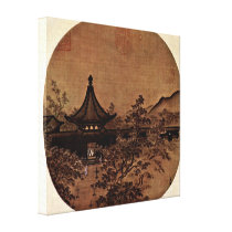 Ma Lin - Expectation of guests by lantern light Stretched Canvas Print