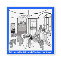 Maagnet: Wheaten Terrier: "Studs At the Stove" magnets