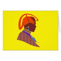 Maasai Warrior Note Card by Rude ink design studio