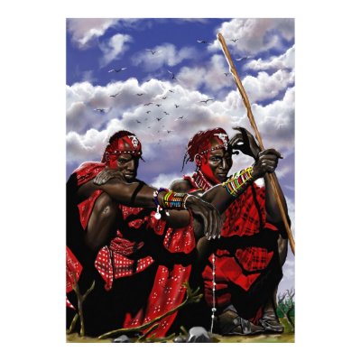 MAASAI WARRIORS POSTER by colormeblack4