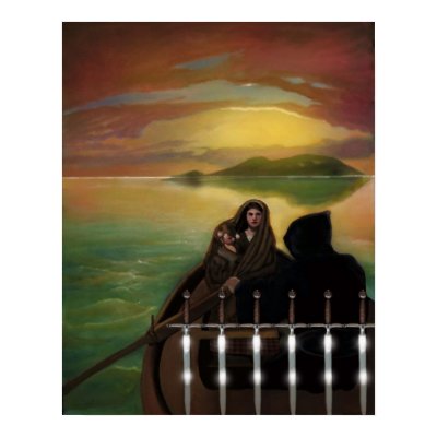 MAAT Tarot  6 of Swords  by Julie Cuccia-Watts Posters by juliecucciawatts