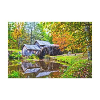 mabry mill stretched canvas print