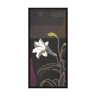 Mabuchi Toru Lilies ukiyo-e vintage fine art Stretched Canvas Print