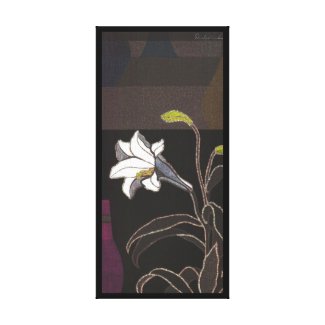 Mabuchi Toru Lilies ukiyo-e vintage fine art Stretched Canvas Print