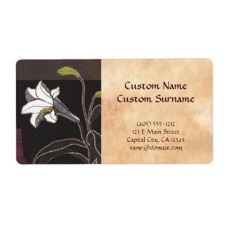 Mabuchi Toru Lilies ukiyo-e vintage fine art Custom Shipping Labels