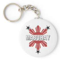 Mabuhay Filipino Sun and Star Keychains