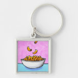 Mac and cheese fun colorful original tiny art key chain
