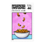Mac and cheese fun colorful original tiny art stamp