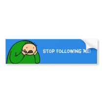 Mac Bumper - Stop Following Me! (Blue) bumper stickers