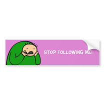 Mac Bumper - Stop Following Me! (Pink) bumper stickers