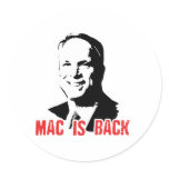 MAC IS BACK T-SHIRT ROUND STICKERS