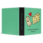 Mac Loves Cheese, Funny Cute Macaroni + Cheese 3 Ring Binder