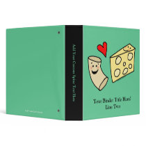 Mac Loves Cheese, Funny Cute Macaroni + Cheese 3 Ring Binder