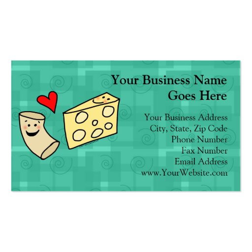 Mac Loves Cheese, Funny Cute Macaroni + Cheese Business Card