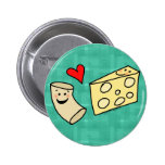 Mac Loves Cheese, Funny Cute Macaroni + Cheese buttons
