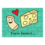 Mac Loves Cheese, Funny Cute Macaroni + Cheese invitations