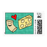 Mac Loves Cheese, Funny Cute Macaroni + Cheese Stamp