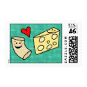 Mac Loves Cheese, Funny Cute Macaroni + Cheese postage