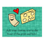 Mac Loves Cheese, Funny Cute Macaroni + Cheese postcards