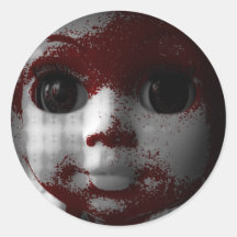 Macabre Living Dead Doll Round Stickers