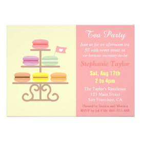 Macaron Tea Party Baby Shower, Sweet Pink Custom Invite