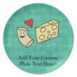 Macaroni Loves Cheese, Cute Mac N Cheese Cartoon plates