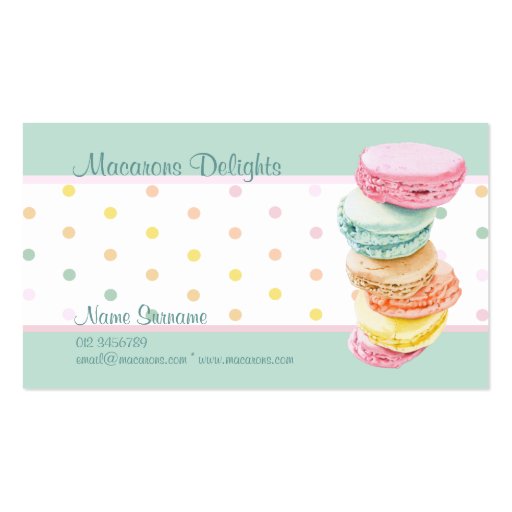 Macarons dots Business Card (front side)