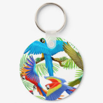 Macaw Jungle Keychain by twopurringcats Macaw Jungle Keychain