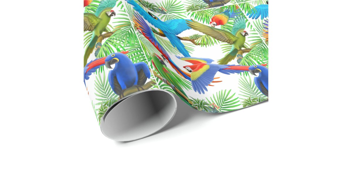 Macaw Jungle Parrot Wrapping Paper Zazzle