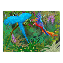 Macaw Jungle Poster posters by twopurringcats Macaw Jungle Poster posters