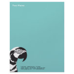 MACAW PARROT BLACK AND WHITE letterhead