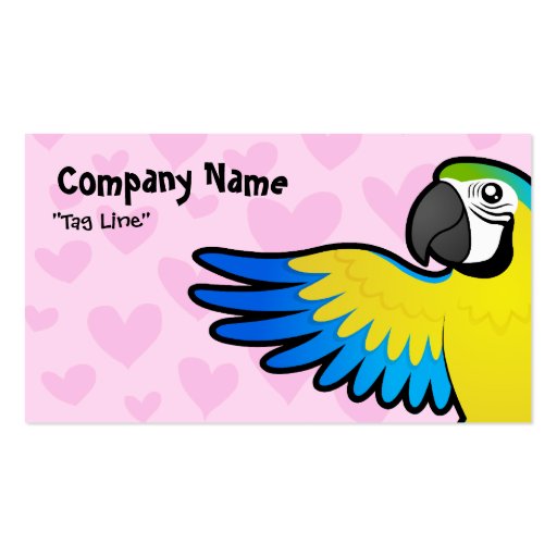 Macaw / Parrot Love Business Card Template (front side)
