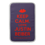 [Two hearts] keep calm, love justin beiber  MacBook Air sleeves