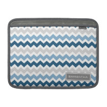 Macbook Blue Ombre Chevron Custom Name Sleeve For MacBook Air at  Zazzle