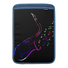 Macbook sleeve- Sax in Rainbow Colors