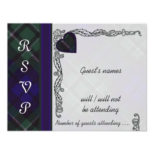 MacCallum Scottish Tartan Heart Design Personalized Announcements