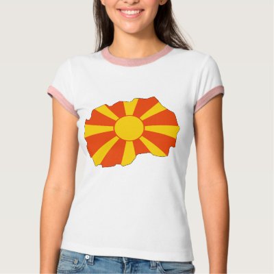 Macedonia flag map tee shirt by FlagStore