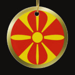 Macedonia Fisheye Flag Ornament