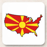 Macedonian in USA cork coasters