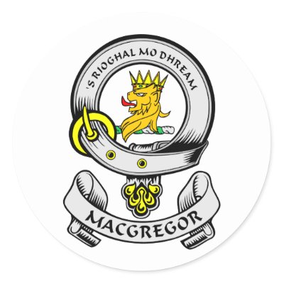 MACGREGOR Coat of Arms Round Sticker by familycrest
