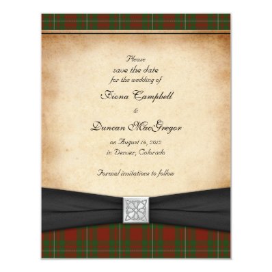 MacGregor of Cardney Wedding Save the Date Personalized Invitation