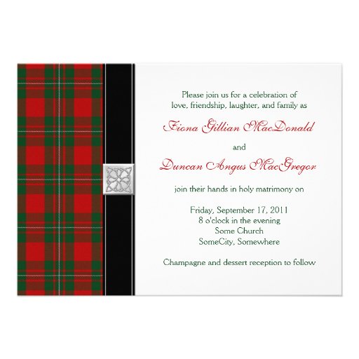 MacGregor Tartan Wedding Invitation