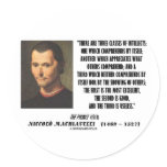 Machiavelli Three Classes Of Intellects Quote Sticker