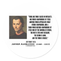 Machiavelli Three Classes Of Intellects Quote Sticker