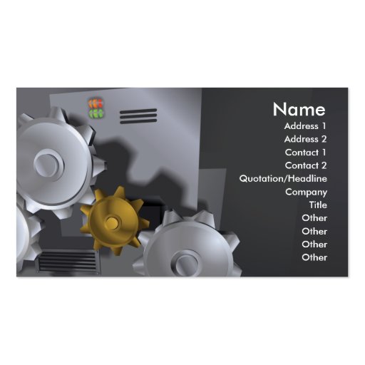 machine cogs business card design