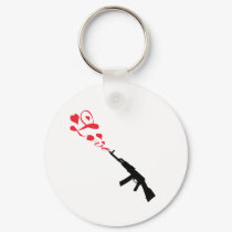 Machine Gun Love red keychains