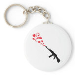 Machine Gun Love red Keychains
