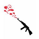 Machine Gun Love red t-shirts by treehuggers Machine Gun Love red t-shirts